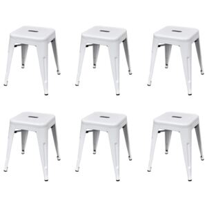 Stohovatelné stoličky 6 ks bílé ocel