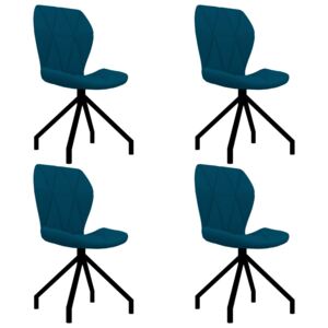 Jídelní židle 4 ks modré umělá kůže