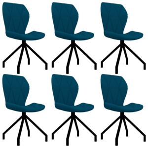 Jídelní židle 6 ks modré umělá kůže