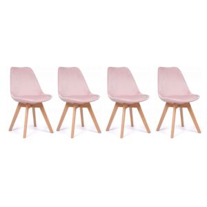 NewHome Sada sametových židlí skandinávský styl ROSE Glamor 3+1 ZDARMA