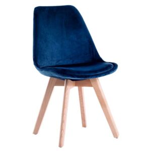 NewHome Sametová stolička skandinávský styl BLUE Glamor