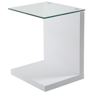 Noční stolek Stand, sklo/bílá