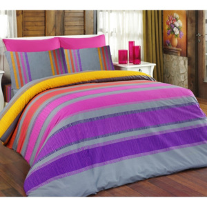 Bedtex povlečení ELLE fialové bavlna, 220 x 200 cm, 2 ks 70 x 90 cm