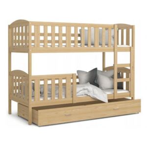 DOBRESNY Dětská patrová postel KUBU dřevěný 200x90 cm Barva konstrukce: Olše