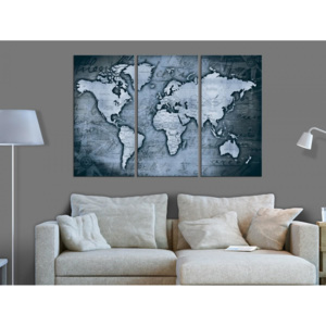 Murando DeLuxe Mapa na korkové tabuli - modré kontinenty 90x60 cm