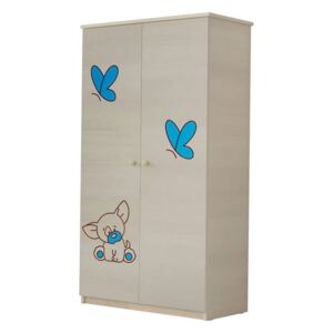 Dětská šatní skříň s výřezem PEJSEK - modrá