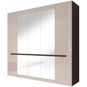 Šatní skříň ROTHEK (21) + 3 zrcadla, dub sonoma tmavý/ kašmír lesk (membrána)
