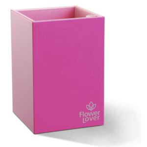 Samozavlažovací květináč Cubico 9x9x13,5 cm, růžový