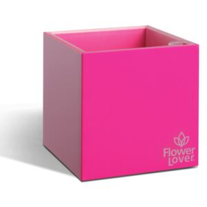 Samozavlažovací květináč Cubico 9x9x9 cm, růžový