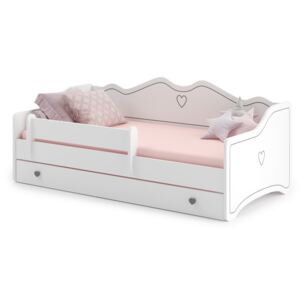 Dětská postel se zábranou Mayen 160x80 cm bílá/šedá