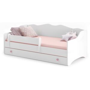 Dětská postel 160x80 cm Mayen bílá Růžová úchytka