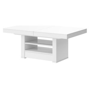 Konferenční stolek Amalfi Lux - Stavitelný, bílý mat + bílý lesk