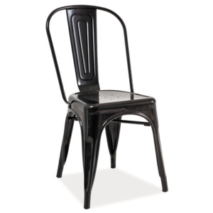 Industriální jídelní kovová židle černé barvy KN380
