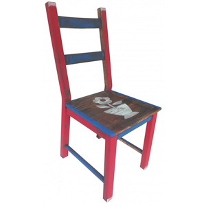 Stará Krása - Designová úprava Selská tradiční barevná jídelní židle