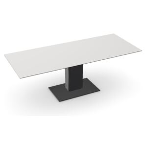 Calligaris Rozkládací jídelní stůl Echo, sklokeramika, CS4072-RC Rozměr: 120(170)(220)x90 cm, Deska: sklokeramika White matná, Báze (rám+nohy): Matný černý lak (kov)