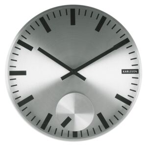 Nástěnné hodiny Moving Index 30 cm nerezové - Karlsson
