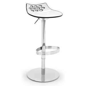 Connubia Barová židle otočná, plast, výška sedu 61-80 cm, CB1035 Podnoží: Matná ocel (kov), Sedák: Plast lesklý – Bicolor - Bílá – nugátová