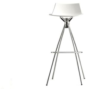 Connubia Barová židle Led, plast, výška sedu 82 cm, CB1428 Podnoží: Matná ocel (kov), Sedák: Plast netransparentní lesklý - Optic white (bílá)