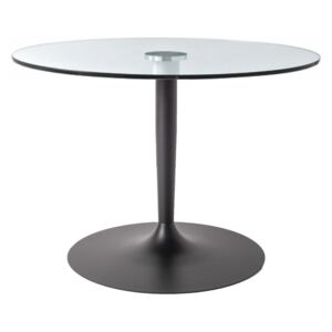 Connubia Kulatý skleněný stůl Planet, CB4005 Rozměr: Ø 90 cm, Deska: Sklo transparentní, Báze (rám+nohy): Matný černý lak (kov)