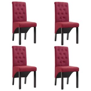 Jídelní židle 4 ks vínově červené textil
