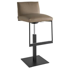 Calligaris Barová židle Gala otočná, kov, pravá kůže, CS1870-LH Podnoží: Matný černý lak (kov), Sedák: Pravá kůže měkká - Black (černá)