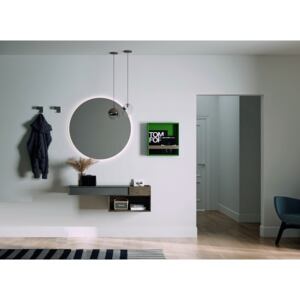 Birex Designová předsíň Sessanta, kulaté zrcadlo, háčky, nástěnné skříňky
