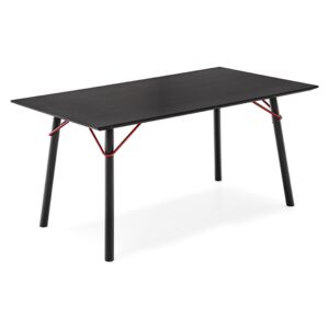 Connubia Dřevěný stůl Tria, 200x100 cm, CB4807-FR 200 Rozměr: 200x100 cm, Deska: Matný bílý lak (dřevo), Báze (rám+nohy): Matný bílý lak (dřevo)/Oxide Red matný lak červený (kov)