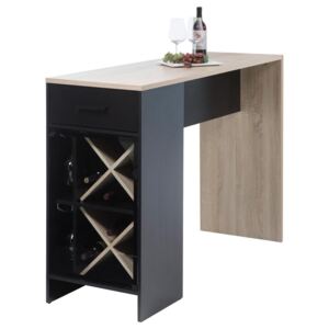 Carryhome Barový Stůl, černá, barvy dubu 150x104x50