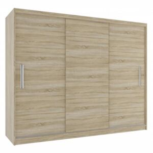 Moderní šatní skříň s posuvnými dveřmi šířka 235 cm dub sonoma korpus 08 Dub sonoma - Dub sonoma