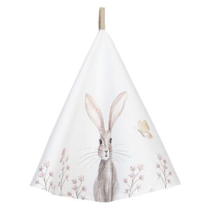 Kulatá utěrka s motivem králíčka Rustic Easter Bunny – Ø 80 cm