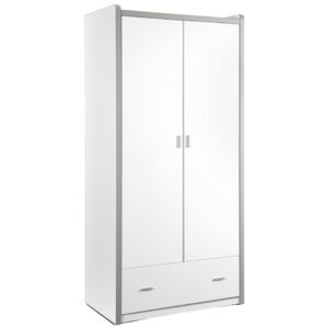 Bílá dřevěná šatní skříň Vipack Bonny 202 x 96 cm