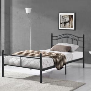 [en.casa] Kovová postel "Florenz" HTMB-120B s roštem 120 x 200 cm černá