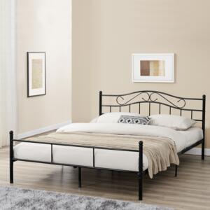 [en.casa] Kovová postel s roštem "Florenz" HTMB-180B černá 180 x 200 cm