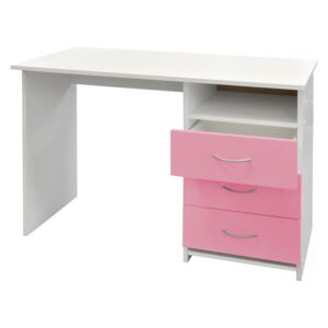 Psací stůl AMOS růžová/bílá (Pracovní stůl)