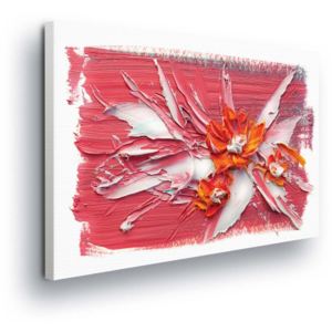 Obraz na plátně - Květiny v Červeném Podkladu 100x75 cm