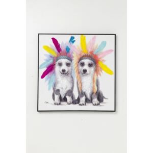 KARE DESIGN Obraz s ručními tahy Chief Dogs 70×70 cm