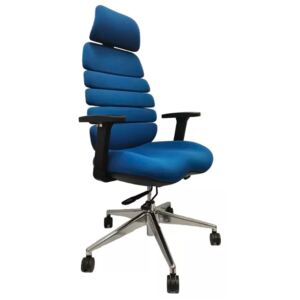 Kancelářská ergonomická židle SPINE s PDH– látka, nosnost 130 kg, více barev Modrá