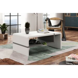 FOLK bílá / šedá, konferenční stolek, moderni