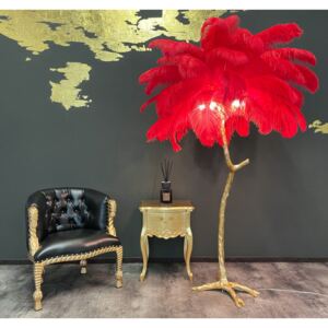 Designová peříčková lampa Ostrich Fresh Red 180cm