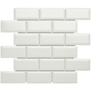 FIN Obklad keramická bílá Mozaika Metro Bílá Lesk 4,5x9,5 (28,8x29,4) cm - LSBW100