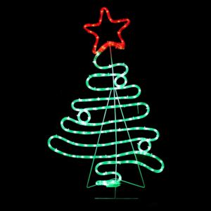 ACA Lighting LED vánoční stromeček s hvězdou 132 LED/25W/230V/IP44/zelená a červená barva