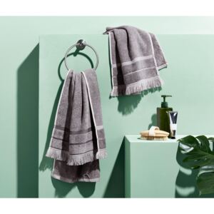Melírované ručníky, 2 ks, šedé