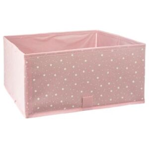 Růžový úložný box - hvězdičky (2 ks)