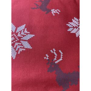 Ubrus vánoční - vločky na červené, 95 cm x 140