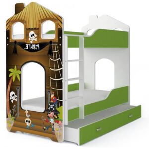 Dětská patrová postel DOMINIK DOMEK 160x80 Pirát