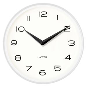 Bílé kovové minimalistické hodiny LAVVU LIVING