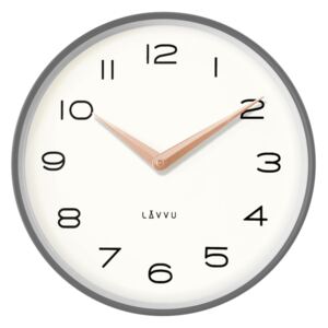 Šedé kovové minimalistické hodiny LAVVU LIVING