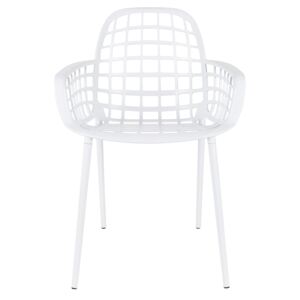 Bílá zahradní židle MILANO (kovová - stohovatelná)