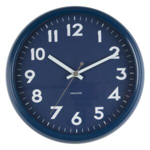 Nástěnné kulaté hodiny Karlsson Badge 38 cm | modré