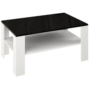 Konferenční stolek NICOLA, 110x52x70, bílá lesk/černá mat